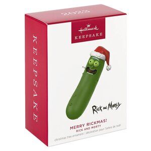 New! Rick & Morty Pickle Rick Hallmark Keepsake Christmas Ornament Merry Rickmas